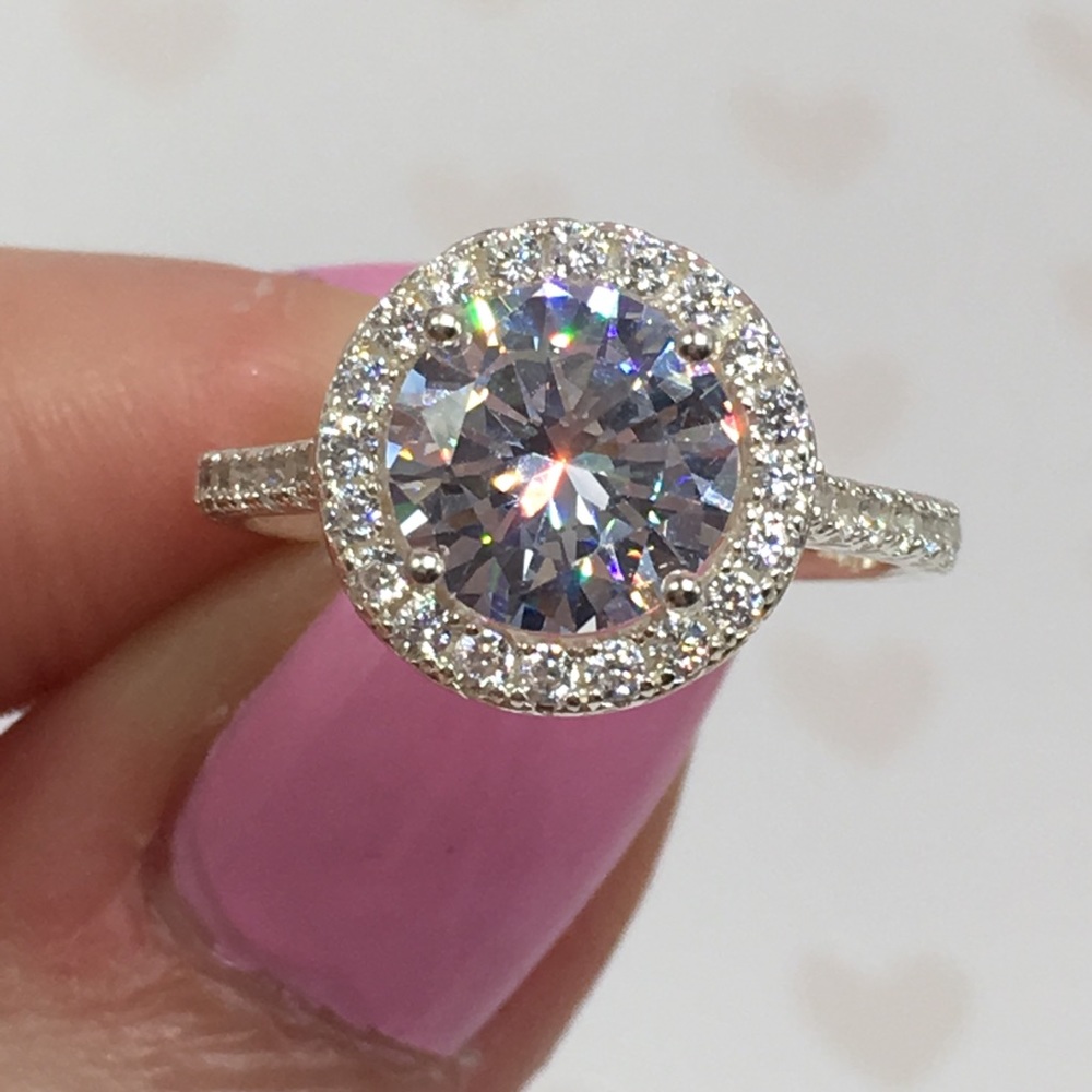14k white gold engagement wedding engagement ring - Picture 5 of 8